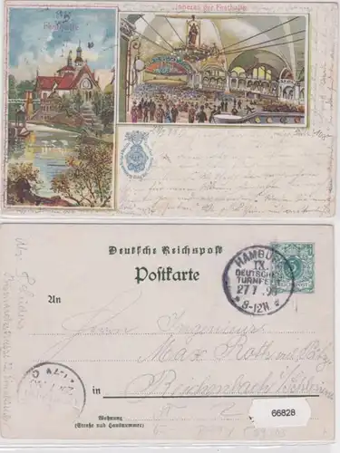 66828 DR Plein de choses Carte postale PP9/C69/03 IX.Turnfest Hambourg 1898