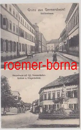 68253 Mehrbild Ak Gruß aus Germersheim Schillerstrasse usw. 1910