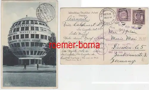 68304 Vol de Zepplin Ak USA après Dresde Achats annuels Travail allemand 1928