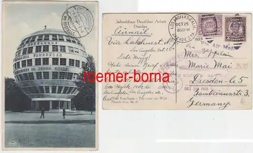 68304 Zepplinflug Ak USA nach Dresden Jahresschau Deutscher Arbeit 1928