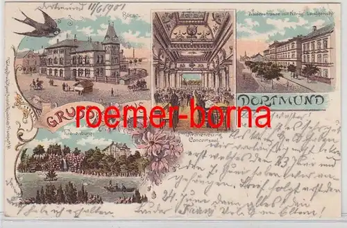 68428 Ak Lithographie Gruss de Dortmund 1901
