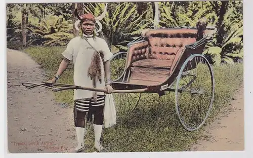 68928 Ak Typical South Afrika Ricksha Boy um 1910