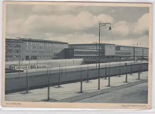 69436 AK Duisburg - gare centrale avant gare ferroviaire et lignes aériennes 1936