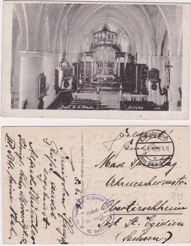 71663 Feldpost Ak Dun a.d. Maas sachs.Mörser Regient Nr.12, 1916