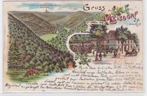 71873 AK Gruss aus Meisdorf am Harz - Blick ins Selkethal & Schloss Falkenstein