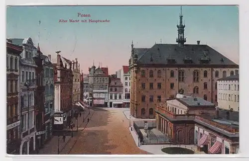 71889 Feldpost Ak Poznan vieux marché et garde principal 1917