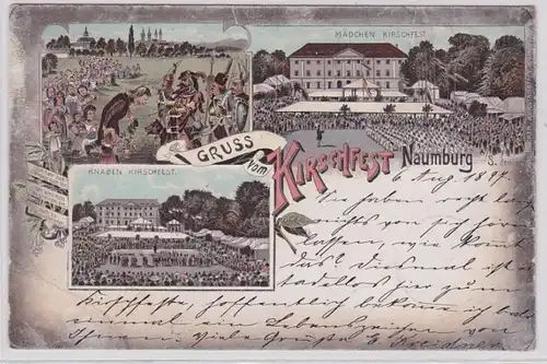 72795 Ak Lithographie Gruss vom Kirschfest Naumburg 1897