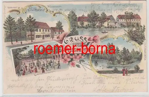 73570 Ak Lithographie Salutation de Weissenbrunn Restaurant etc. 1902