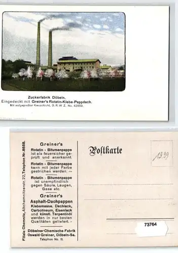 73764 Ak Zuckerfabrik Döbeln um 1920