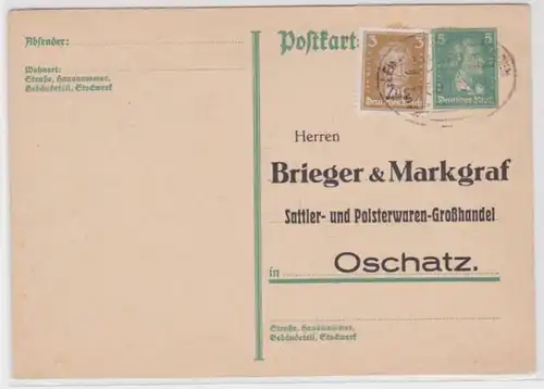 73964 DR Ganzsachen Postkarte P170 Zudruck Brieger & Markgraf Großhandel Oschatz