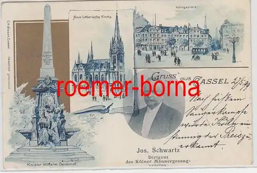 73979 Ak Salutation de Cassel Kassel et chef d'orchestre de l'Association des chanteurs masculins de Cologne 1899