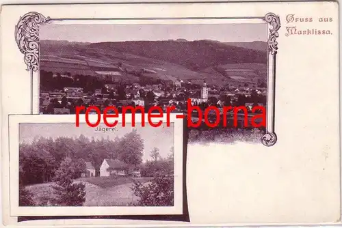 73981 Mehrbild Ak Gruss aus Marklissa Lesna Totale und Jägerei um 1900