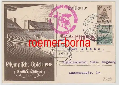 75040 Zeppelin Carte de l'ensemble des objets Aéroport Hindenburg Olympia de Berlin 1936