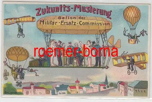 75248 Ak Zukunftsmusterung Ballon der Militär Ersatz Commission um 1915