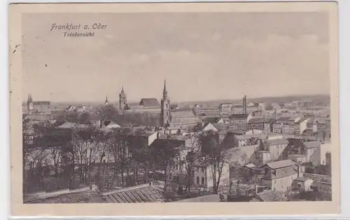 76374 Feldpost AK Francfort à l'Oder - Vue totale avec l église 1916