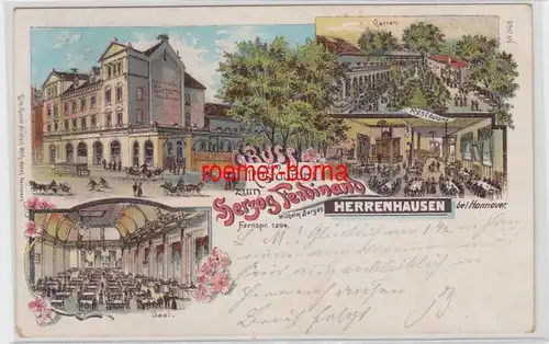 77316 Ak Lithographie Herremhausen Restaurant zum Herzog Ferdinand 1899
