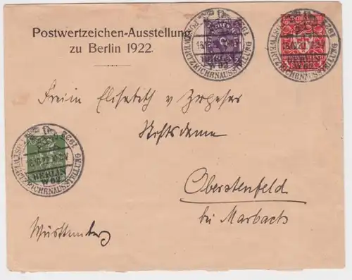 77663 DR Enveloppe PU67 Berlin Signature postale Exposition 1922