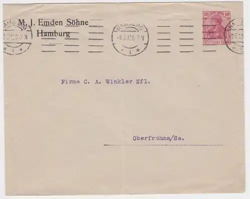 78281 DR Ensemble des affaires couverture PU27/B34/10 M.J.Emden Söhne Hamburg 1912