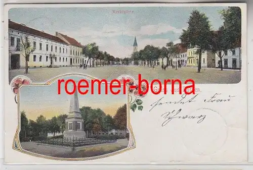 78286 Salutation de Zossen Marktplatz, Monument aux Guerriers 1906