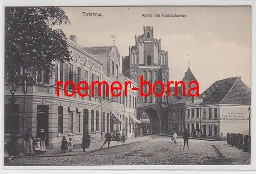 78288 Ak Teterow Partie à la porte de Rostocker et magasins 1911