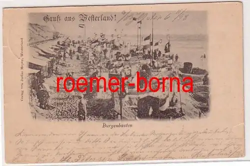 78342 Ak Salutation de Westerland Burgenbauen 1898