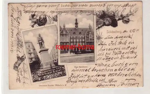 78358 Mehrbild Ak Schöneberg Denkmal Kaiser Wilhelm I. / Das Rathaus 1901
