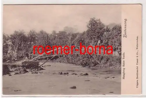 78456 Ak Buitenzorg Bogor Hängebrücke Hangbrug Batoe Toelis um 1900