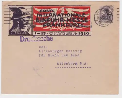 78464 DR Ganzsachen Umschlag PU35/C1/3 1.Einfuhrmesse Frankfurt a.M. 1919