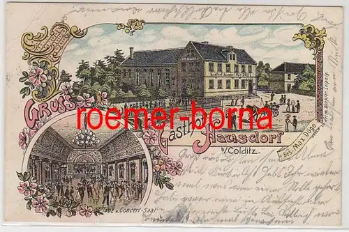 78555 Ak Lithografie Gruss aus Gasthof Hausdorf b. Colditz 1911