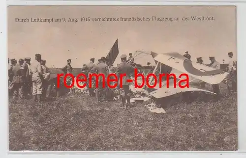 78579 Feldpost Ak avion français détruit sur le front ouest 1915