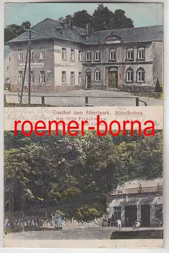 78593 Mehrbild Ak Mittelfrohna Gasthof zum Albertpark bei Limbach 1918