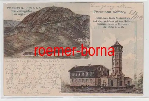 78603 Multi-image Ak Salutation du Keilberg Klínovic dans les Monts Métallifères 1902