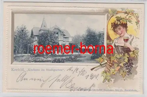 78617 Präge Ak Lithographie Krefeld 'Kurhaus im Stadtgarten' um 1900