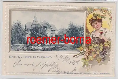 78617 Prage Ak Lithographie Krefeld 'Curhouse dans le jardin de la ville' vers 1900