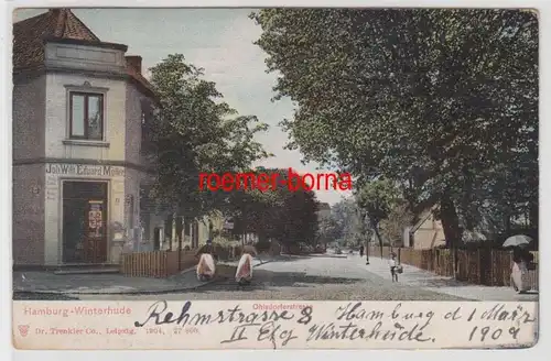 78653 Ak Hambourg-Huberhude Ohlsdorferstrasse avec magasin Eduard Möller 1909