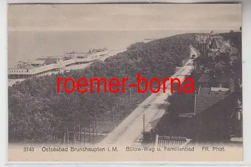 78734 Ak Ostseebad Brunshaupten Bülowweg und Familienbad 1925