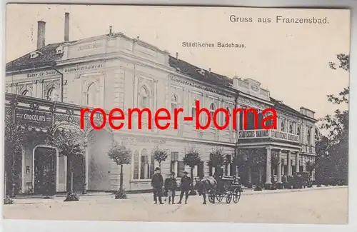 78789 Ak Gruss de Franzensbad Františkovy Lázne Städtliches Badehaus 1906