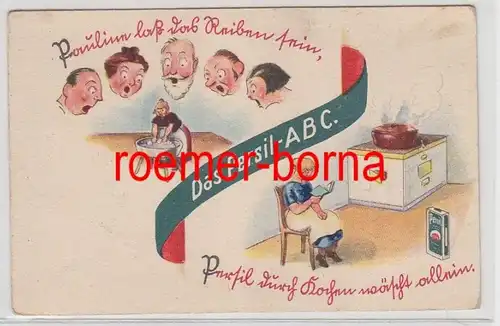 78797 Publicité humour Carte 'Le Persil ABC' lessive vers 1930