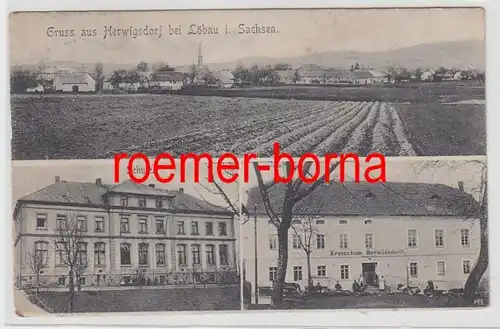 78828 Mehrbild Ak Gruß aus Herwigsdorf bei Löbau in Sachsen Schule, Kretscham