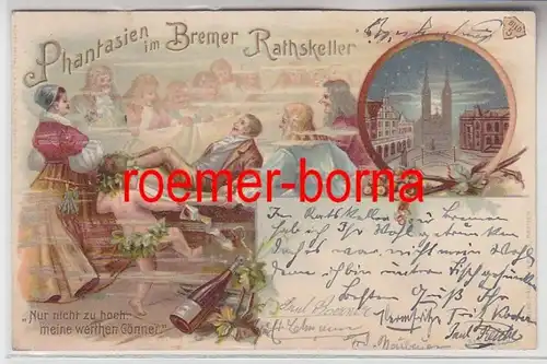 78847 Ak Lithographie Phantasien im Bremer Rathskeller 1908