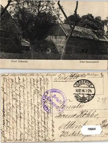 78904 Feldpost AK Dorf Döberitz - Altes Bauerngehöft - Ausbildungskursus 1916