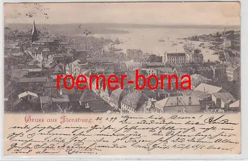 78951 Ak Salutation de Flensburg Vue totale 1899