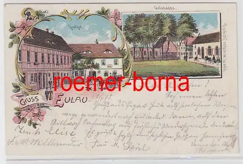 79008 Ak Lithographie Gruss aus Eulau bei Pegau 1905