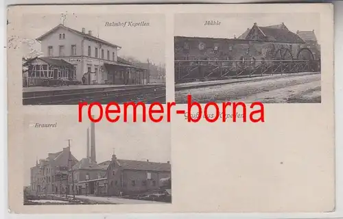 79021 Mehrbild Ak Gruß aus Kapellen Bahnhof, Mühle, Brauerei um 1930