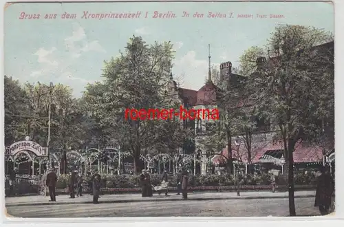 79035 Ak Gruss de la tente du prince héritier I Berlin 1908