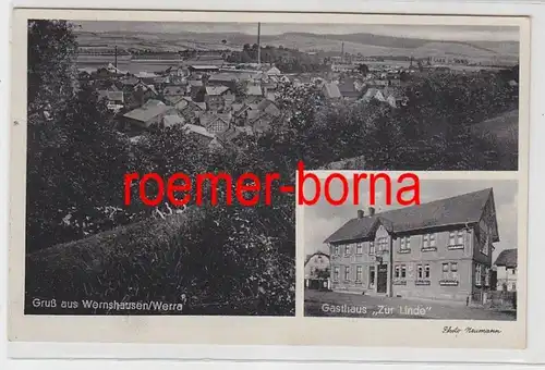 79052 Mehrbild Ak Gruß aus Wernshausen / Werra Gasthaus 'Zur Linde' 1938
