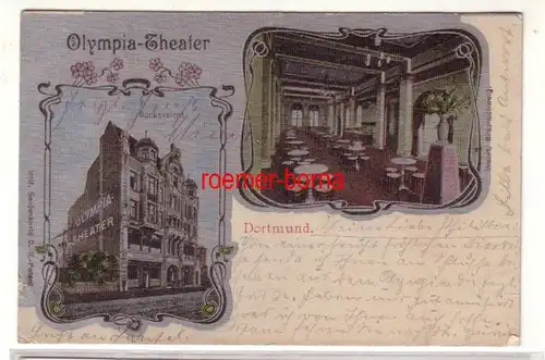 79081 Ak limite. Carte de soie Dortmund Théâtre olympique 1904