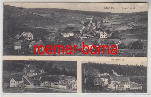 79252 Mehrbild Ak Stanau Totale, Schule, Weinschenke 1913