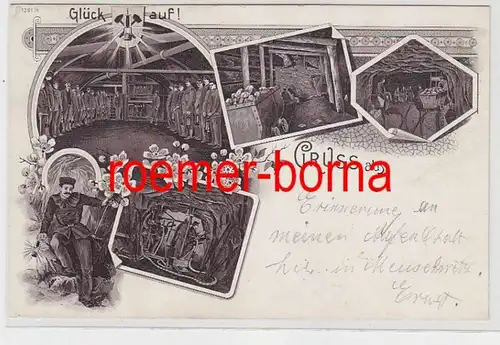 79329 Ak Lithographie Gris de la mine "Bonheur!" vers 1900