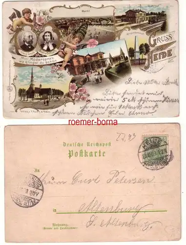 79461 Ak Lithographie Gruss de la bruyère gare, marché, etc. 1903